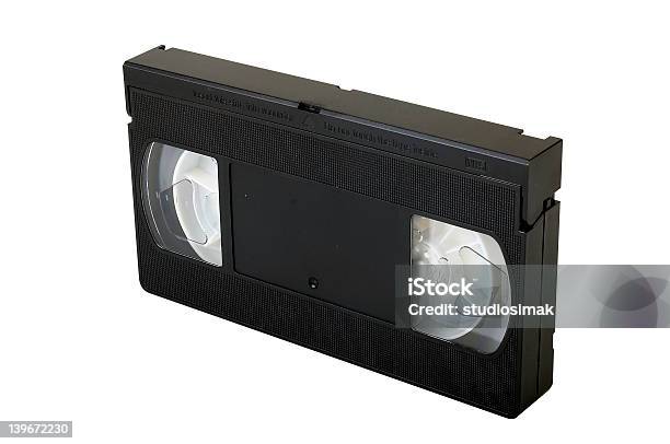Vhs Video Cassete Isolato - Fotografie stock e altre immagini di Colore nero - Colore nero, Composizione orizzontale, Copy Space