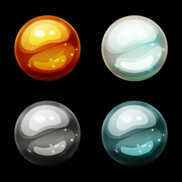Vector illustration of Shiny Sphere Glass Balls