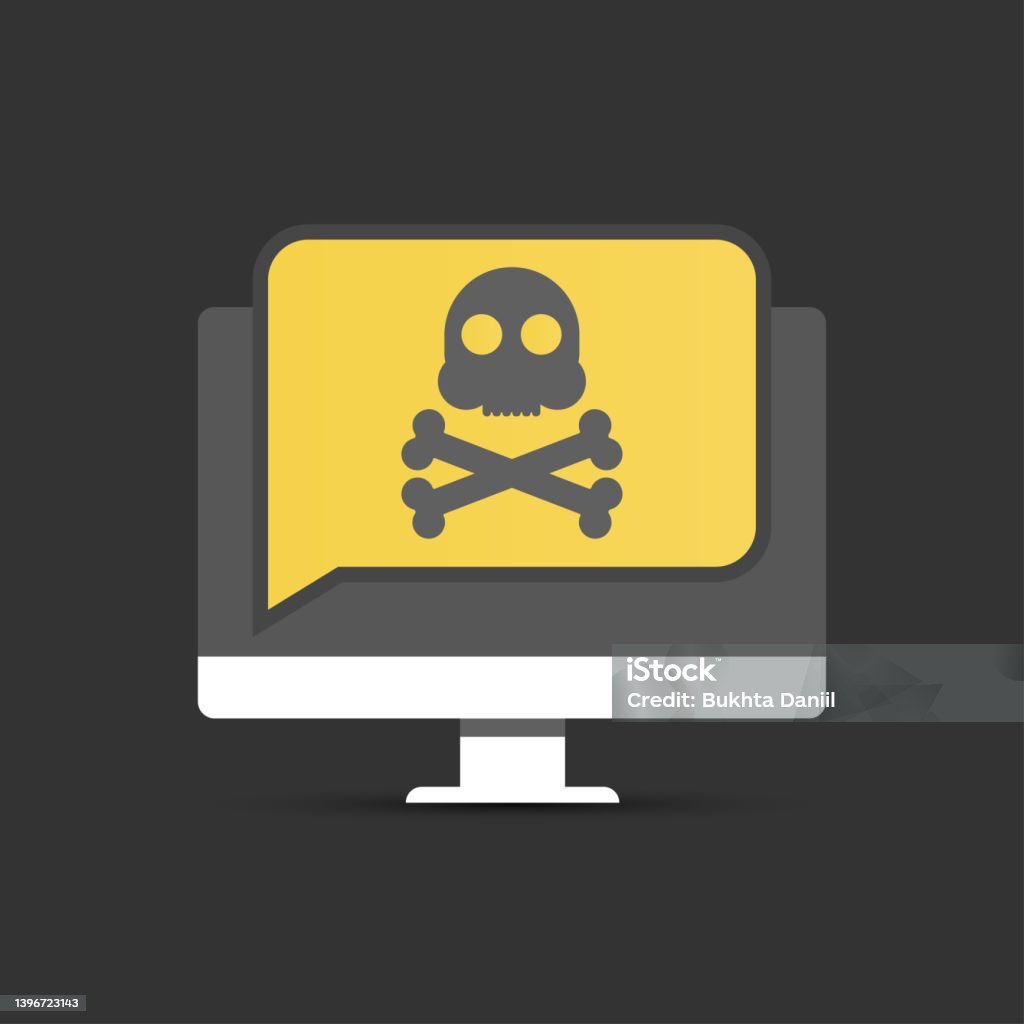 Warning Message Screen Alert Notification Warning Important Message On A Laptop Screen Vector ...