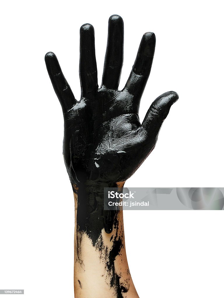 Schwarze hand - Lizenzfrei Malfarbe Stock-Foto