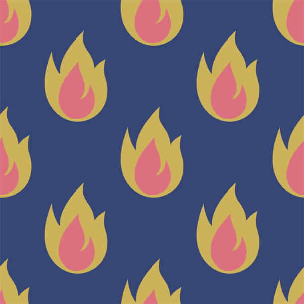Fire ball vector seamless pattern. Cute repeat background for textile, design, fabric, cover etc. Fire ball vector seamless pattern. Cute repeat background for textile, design, fabric, cover etc. flame patterns stock illustrations