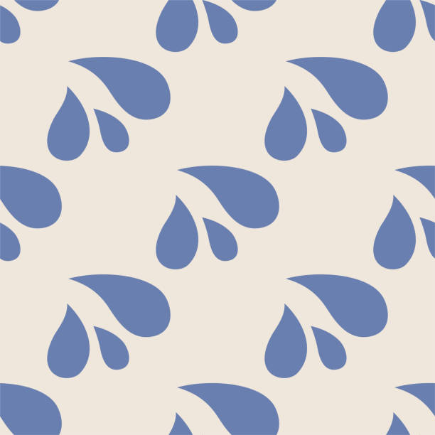 ilustrações de stock, clip art, desenhos animados e ícones de water drops vector seamless pattern. cute repeat background for textile, design, fabric, cover etc. - weather cloud window rain