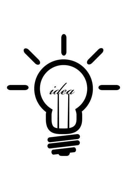 Simple Vector Illustration Symbol, Bulb Lamp, Idea, Isolated on White vector art illustration