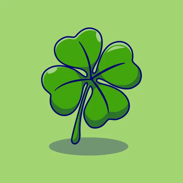 Vector illustration of Fresh looking 4 leaf clover sprig illustration design. Isolated plant design concept. Suitable for landing pages, stickers, icons, book covers, etc.