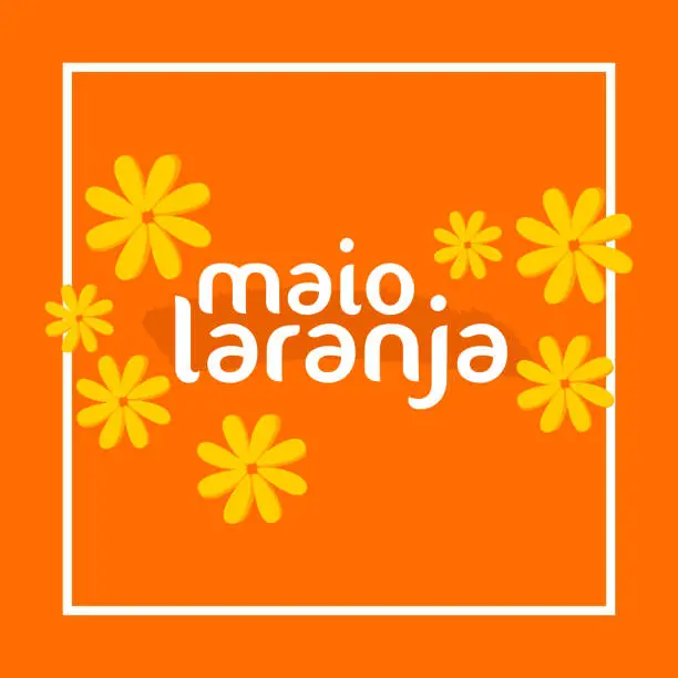 Vector illustration of maio laranja event greeting card