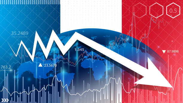 France economic growth expected to slow down. Supply chain crisis slows economic growth. stock photo