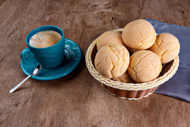 istock Typical Brazilian cheese bread in a basket with coffee 1396726883
