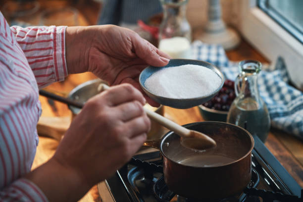 istock Preparing Scandinavian Rice Pudding with Cranberries 1396728157