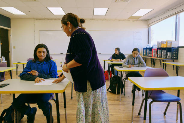 istock High School Teacher and Students in a School Classroom 1396730524
