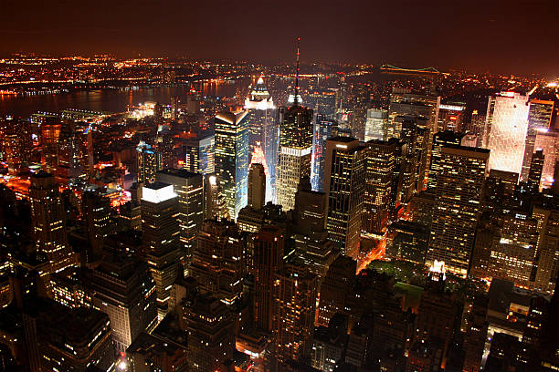 Città di New York di notte 2 (nyc - foto stock