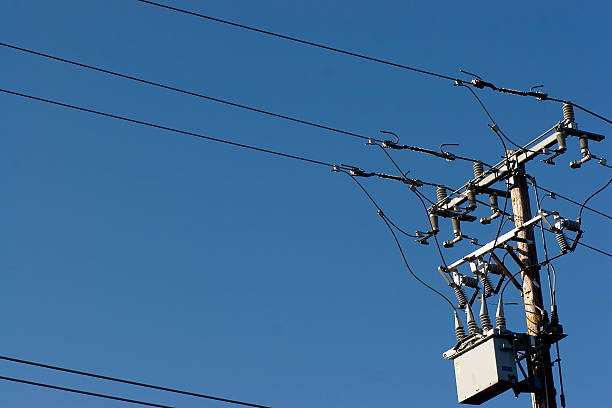 power lines stock photo
