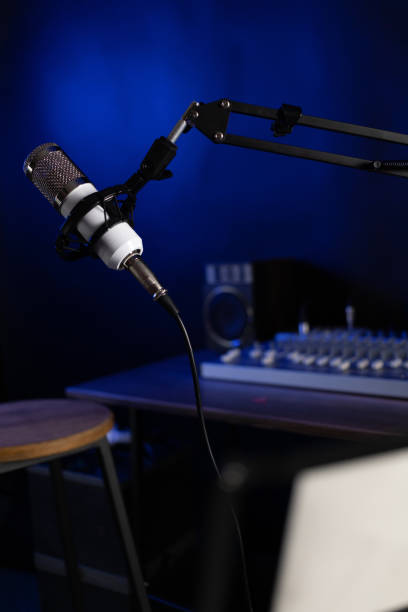 istock Microphone record and mixer. Music concept at studio 1396733367