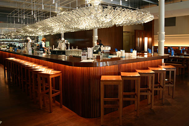 istock Interior of a German bar with glasses hanging 139673368