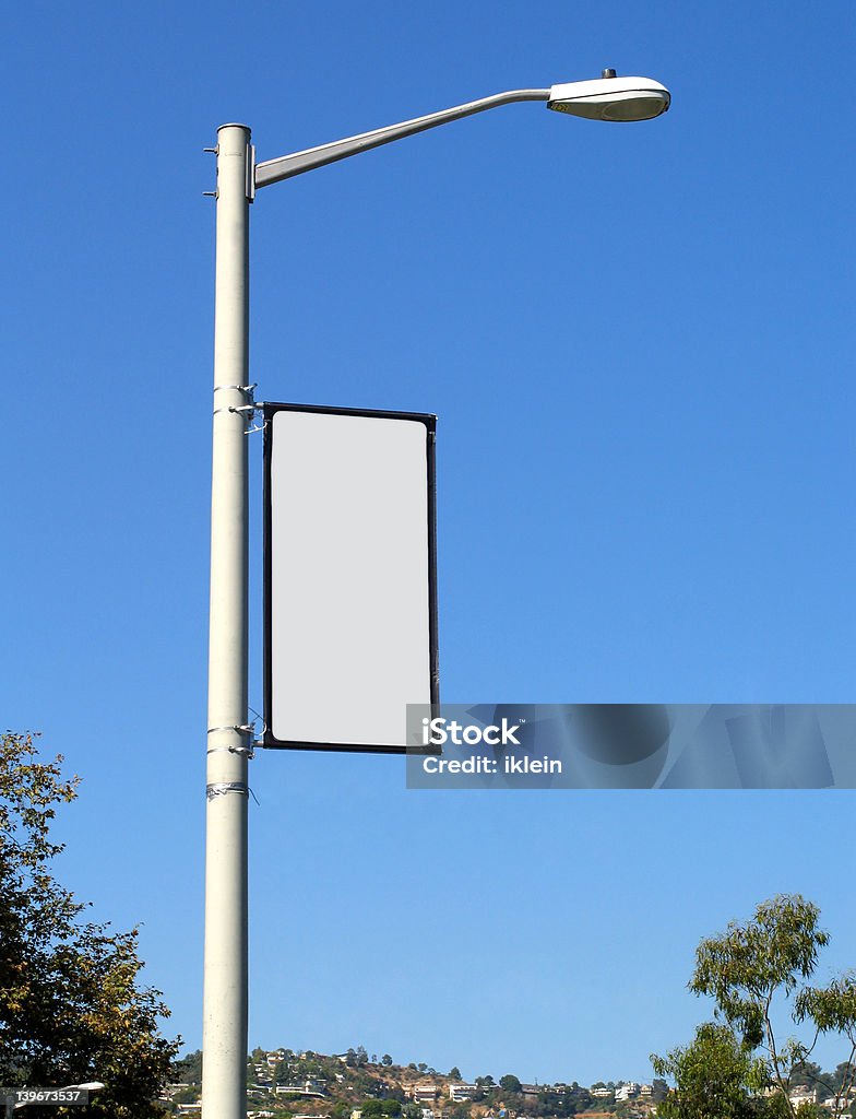 Blank Banner on Light Post A blank promotional banner on a streetlight post Blank Stock Photo