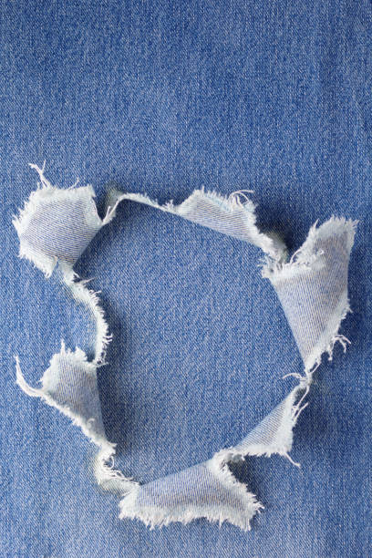 Top view of folded jeans,Blue jeans on a stack of jeans .