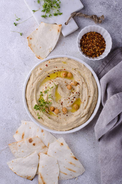 istock Hummus from chickpeas and pita bread. 1396738097