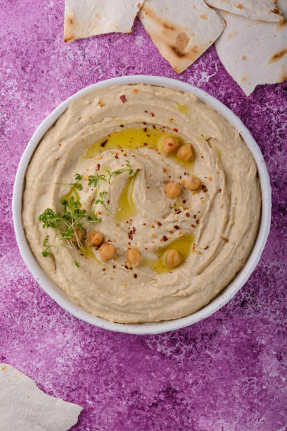 istock Hummus from chickpeas and pita bread. 1396738100