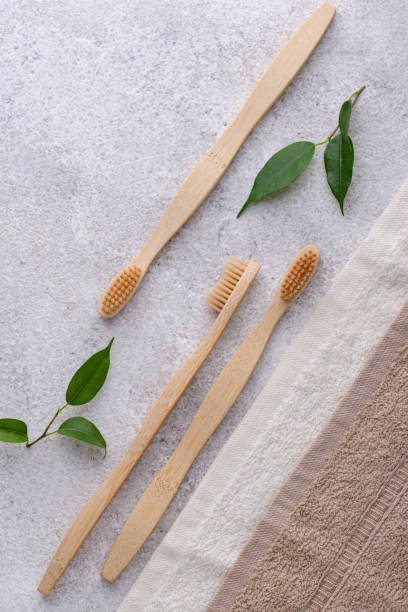 istock Bamboo toothbrush, zero waste care products 1396738253
