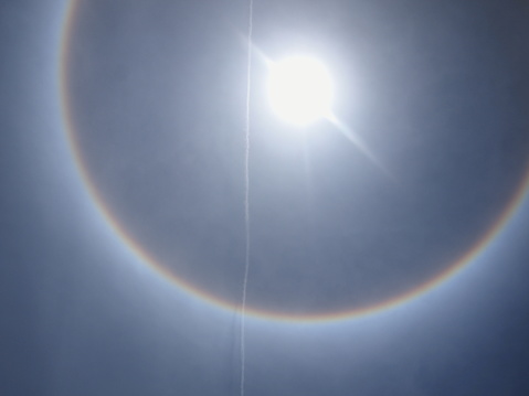 A circular halo (optical phenomenon) around the Sun, Cuba, Varadero