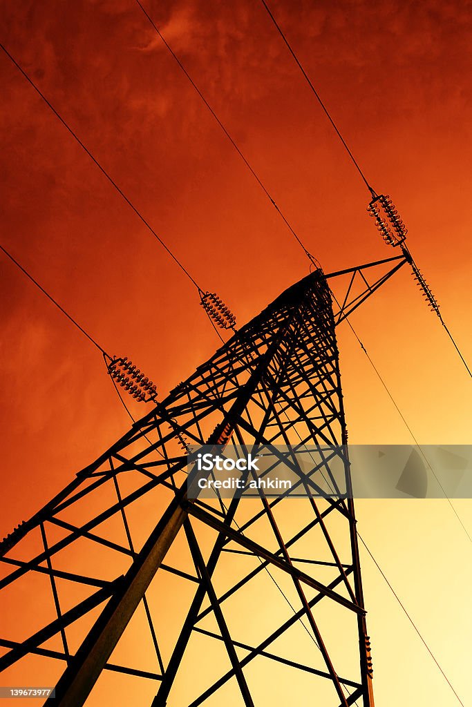 Der Powerline - Lizenzfrei Einzellinie Stock-Foto