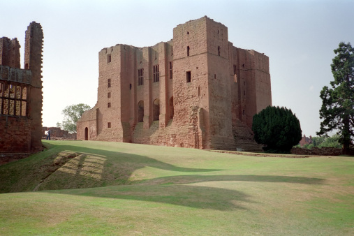 The ruins of the Norman Keep of Kenilworth Castle in Warwickshire, England
