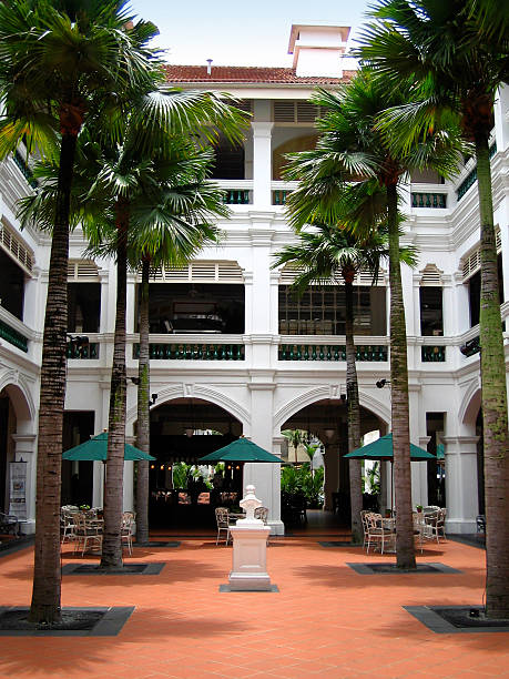istock Colonial architecture at Raffles Hotel, Singapore 139674215