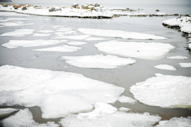 winter landscape on lake
