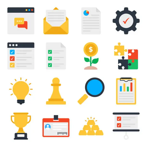 Vector illustration of Pack of Project Management and Web Marketing Flat Icons