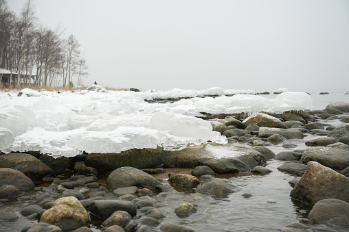 winter landscape on lake
