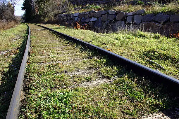 Photo of Railroad Leading Into a Rural Area