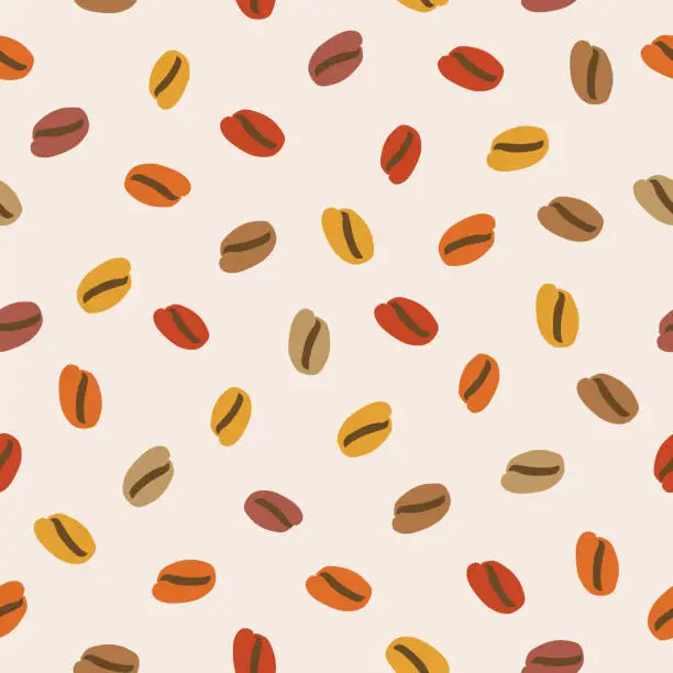 Vector illustration of Coffee Beans Pattern
