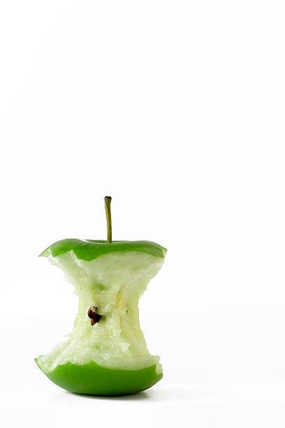 istock Fresh green apple eaten to the core 139674994