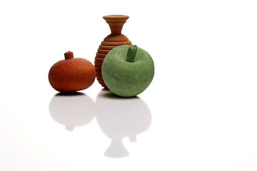 asian traditional clay pot on white background