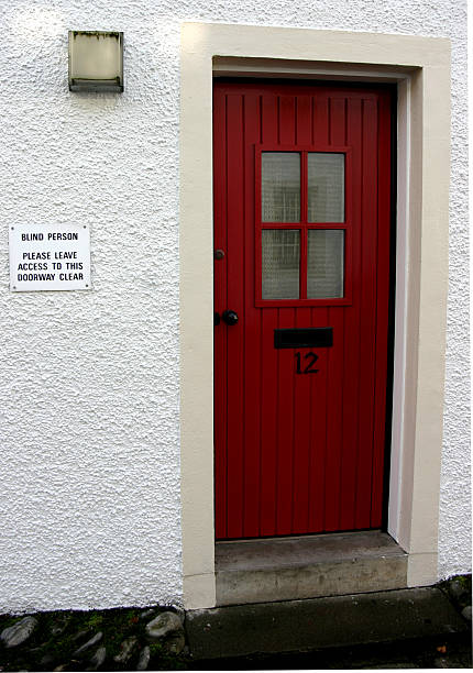 istock Red Door Blind Person 139675225