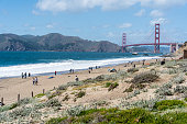 istock Dramatic image of baker beach in San Francisco, California with the Golden Gate Bridge in background 1396753352