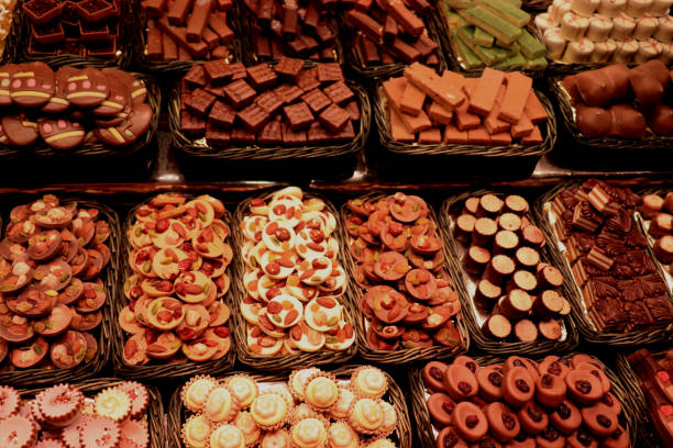 istock Luxurious chocolate pralines at a market 1396754191