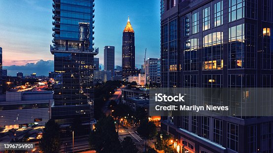 istock downtown Atlanta building reflections up close 1396754901