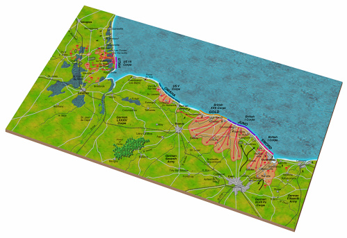 3D map of D-Day landings.