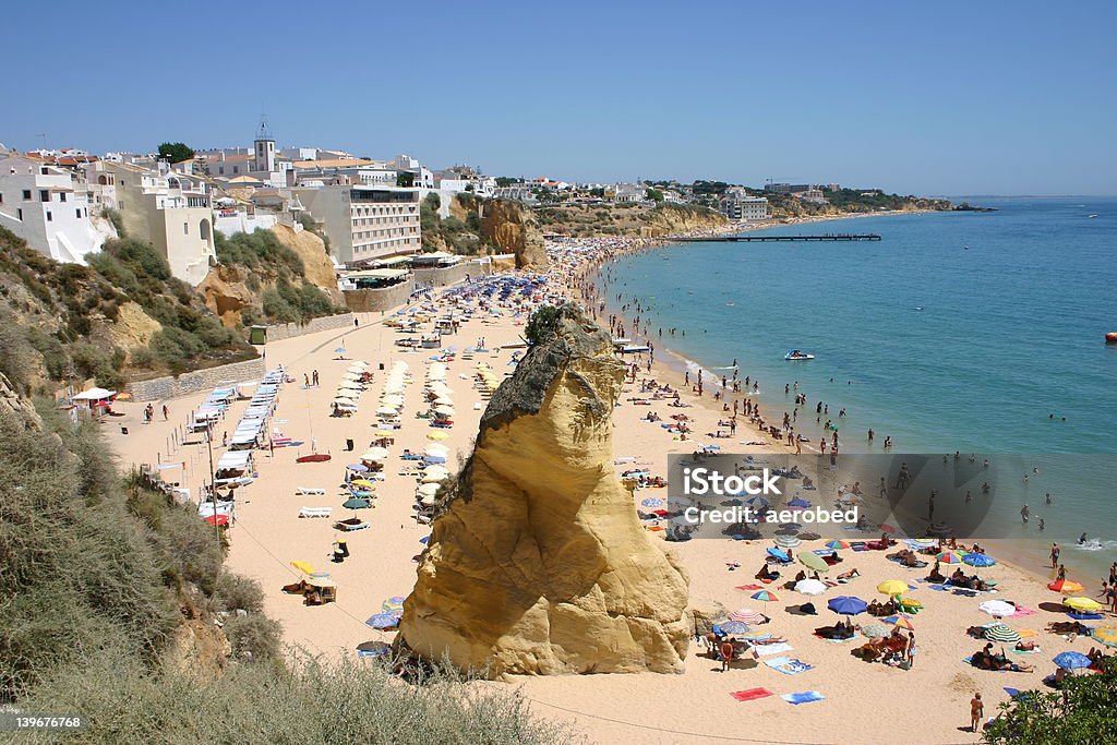 Beach in Albufeira, Portugal Albufeira Stock Photo