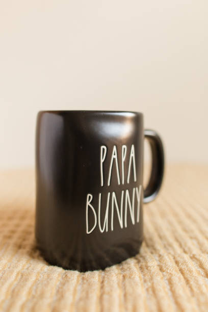 istock Black 'Papa Bunny' Mug For Spring, Easter & Father's Day Morning Coffee 1396769044