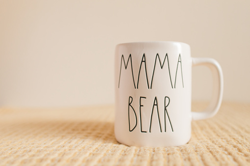 White 'Mama Bear' Mug For Mother's Day Morning Coffee.