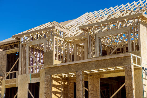 istock Exterior view construction new residential home. 1396772517