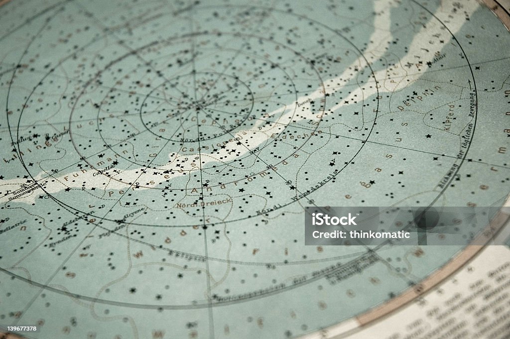 Antiguo Mapa de sky (Desde 1891 año - Foto de stock de Anticuado libre de derechos