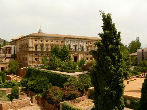 Court of the Lions in Nasrid Palaces of the Alhambra, Granada, Spain