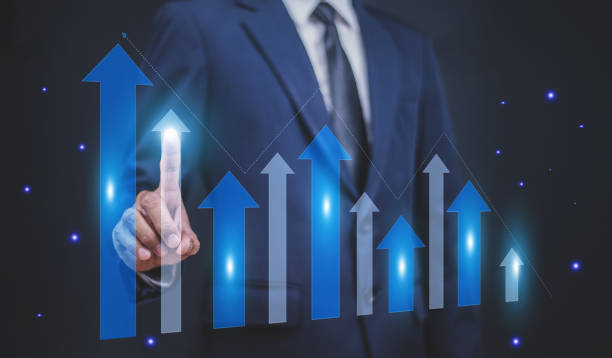 istock Businessman visual screen Business development to success and growing growth concept. 1396775232