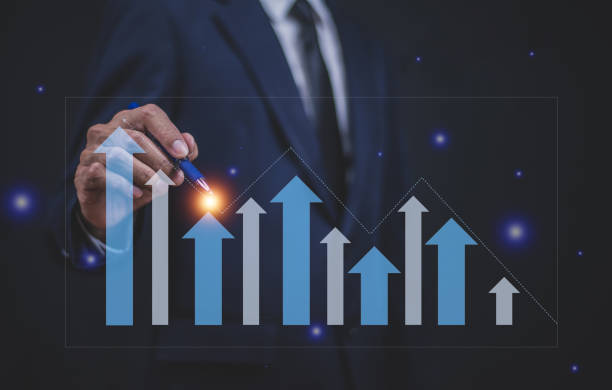 istock Businessman visual screen Business development to success and growing growth concept. 1396775405