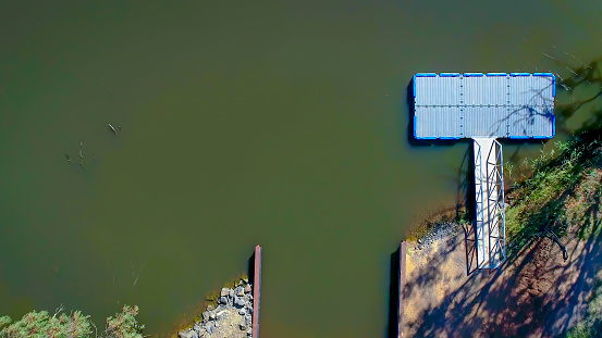 Drone view of the Goulburn River outside of Nagambie in Victoria