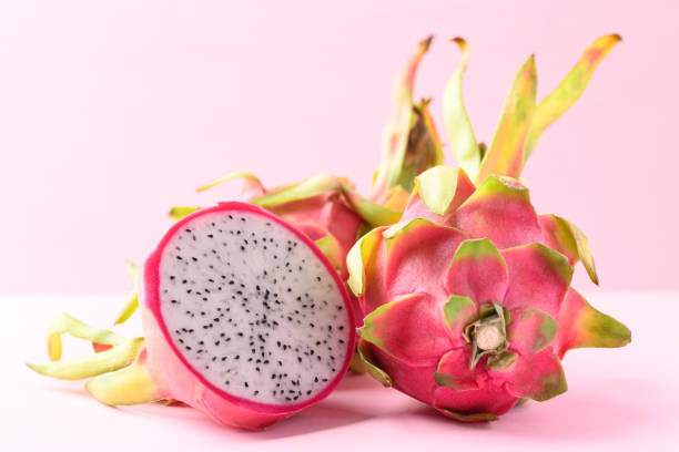 istock Dragon fruit or pitaya on pink, Tropical fruit 1396777945