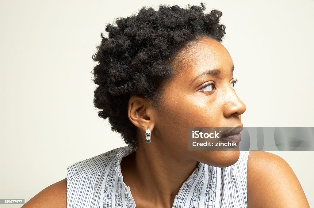 Attraktive weibliche - Lizenzfrei Afro-Frisur Stock-Foto