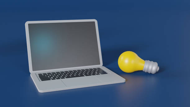 istock Image of inspiration of ideas Image material 3D illustration of light bulb 3D rendering PC 1396783506